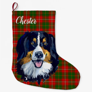 Grande Chaussette De Noël Chien de montagne bernois personnalisé