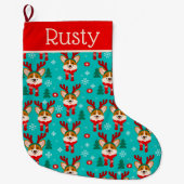 Grande Chaussette De Noël Chien de Noël Corgi Stocking (Devant)