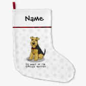 Grande Chaussette De Noël Chien de Terrier gallois taché - mignon (Devant)