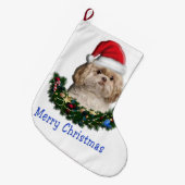 Grande Chaussette De Noël Chiens mignons (Devant (Accrochage))