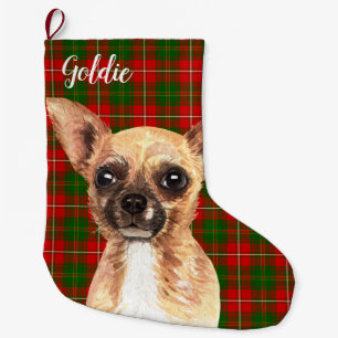 Grande Chaussette De Noël Chihuahua Chig Personnalisé