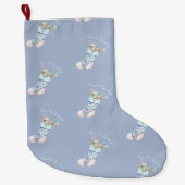 Grande Chaussette De Noël Chinoiserie bas bleu poussiéreux (Devant)