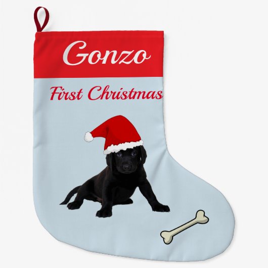 Grande Chaussette De Noël Chiot de labrador retriever (Devant)