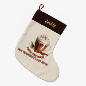 Grande Chaussette De Noël Chocolat Chaud Cool (Devant (Accrochage))