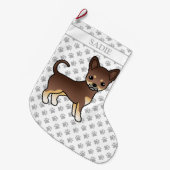 Grande Chaussette De Noël Chocolat Et Tan Doux Chocolat Chihuahua Chien & No (Devant (Accrochage))