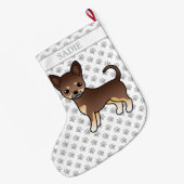 Grande Chaussette De Noël Chocolat Et Tan Doux Chocolat Chihuahua Chien & No (Dos (Accrochage))
