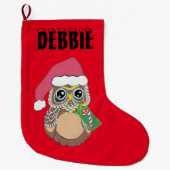 Grande Chaussette De Noël Chouette de Noël (Devant)