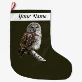 Grande Chaussette De Noël Chouette rayée (Devant)