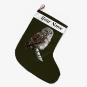Grande Chaussette De Noël Chouette rayée (Devant (Accrochage))
