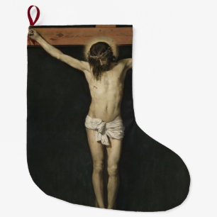 Grande Chaussette De Noël Christ crucifié sur la Croix (foi) (Vélasquez)