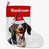 Grande Chaussette De Noël Christmas Bluetick Nom du terroir Woof Arrière - p (Devant)