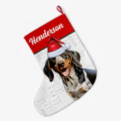 Grande Chaussette De Noël Christmas Bluetick Nom du terroir Woof Arrière - p (Dos (Accrochage))