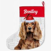 Grande Chaussette De Noël Christmas Cocker Spaniel with Dog's Name (Dos)