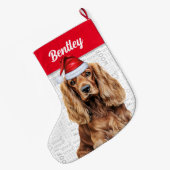 Grande Chaussette De Noël Christmas Cocker Spaniel with Dog's Name (Dos (Accrochage))