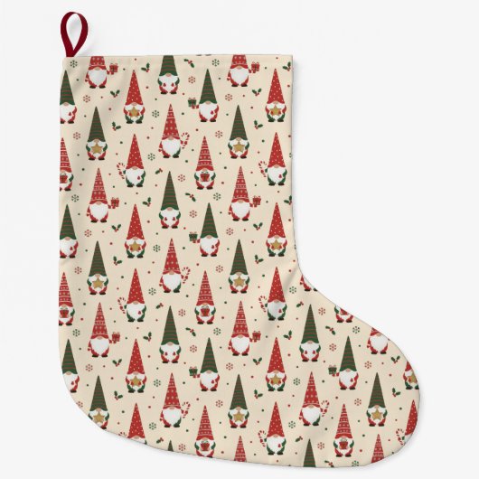 Grande Chaussette De Noël Christmas Gnome Party Pattern (Devant)