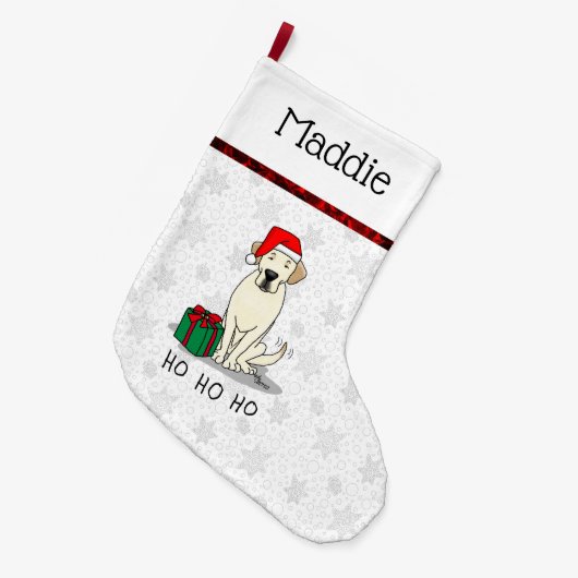 Grande Chaussette De Noël Christmas Père Noël Yellow Labrador Retriever Cute (Devant (Accrochage))