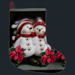 Grande Chaussette De Noël Christmas Stocker, Snowman<br><div class="desc">Stockage de Noël Ce stockage de Noël customisé est attrayant pour Père Noël de petits cadeaux. Quelque chose pour tous,  Maria lurdis afonso,  https://www.zazzle.com/succeedinbeautybarb</div>