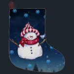 Grande Chaussette De Noël Christmas Stocker, Snowman<br><div class="desc">Stockage de Noël Ce stockage de Noël customisé est attrayant pour Père Noël de petits cadeaux. Quelque chose pour tous,  Maria lurdis afonso,  https://www.zazzle.com/succeedinbeautybarb</div>