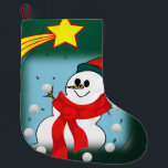Grande Chaussette De Noël Christmas Stocker, Snowman<br><div class="desc">Stockage de Noël Ce stockage de Noël customisé est attrayant pour Père Noël de petits cadeaux. Quelque chose pour tous,  Maria lurdis afonso,  https://www.zazzle.com/succeedinbeautybarb</div>
