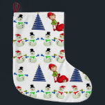 Grande Chaussette De Noël Christmas Stocker, Snowman<br><div class="desc">Stockage de Noël Ce stockage de Noël customisé est attrayant pour Père Noël de petits cadeaux. Quelque chose pour tous, Maria lurdis afonso, https://www.zazzle.com/succeedinbeautybarb</div>