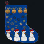 Grande Chaussette De Noël Christmas Stocker, Snowman<br><div class="desc">Stockage de Noël Ce stockage de Noël customisé est attrayant pour Père Noël de petits cadeaux. Quelque chose pour tous,  Maria lurdis afonso,  https://www.zazzle.com/succeedinbeautybarb</div>