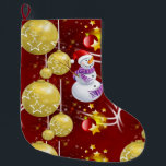 Grande Chaussette De Noël Christmas Stocker, Snowman<br><div class="desc">Stockage de Noël Ce stockage de Noël customisé est attrayant pour Père Noël de petits cadeaux. Quelque chose pour tous,  Maria lurdis afonso,  https://www.zazzle.com/succeedinbeautybarb</div>