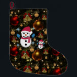 Grande Chaussette De Noël Christmas Stocker, Snowman<br><div class="desc">Stockage de Noël Ce stockage de Noël customisé est attrayant pour Père Noël de petits cadeaux. Quelque chose pour tous,  Maria lurdis afonso,  https://www.zazzle.com/succeedinbeautybarb</div>