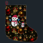 Grande Chaussette De Noël Christmas Stocker, Snowman<br><div class="desc">Stockage de Noël Ce stockage de Noël customisé est attrayant pour Père Noël de petits cadeaux. Quelque chose pour tous,  Maria lurdis afonso,  https://www.zazzle.com/succeedinbeautybarb</div>