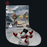 Grande Chaussette De Noël Christmas Stocker, Snowman<br><div class="desc">Stockage de Noël Ce stockage de Noël customisé est attrayant pour Père Noël de petits cadeaux. Quelque chose pour tous,  Maria lurdis afonso,  https://www.zazzle.com/succeedinbeautybarb</div>
