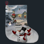 Grande Chaussette De Noël Christmas Stocker, Snowman<br><div class="desc">Stockage de Noël Ce stockage de Noël customisé est attrayant pour Père Noël de petits cadeaux. Quelque chose pour tous,  Maria lurdis afonso,  https://www.zazzle.com/succeedinbeautybarb</div>