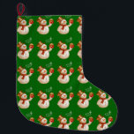 Grande Chaussette De Noël Christmas Stocker, Snowman<br><div class="desc">Stockage de Noël Ce stockage de Noël customisé est attrayant pour Père Noël de petits cadeaux. Quelque chose pour tous,  Maria lurdis afonso,  https://www.zazzle.com/succeedinbeautybarb</div>