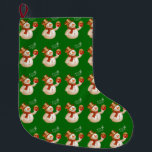 Grande Chaussette De Noël Christmas Stocker, Snowman<br><div class="desc">Stockage de Noël Ce stockage de Noël customisé est attrayant pour Père Noël de petits cadeaux. Quelque chose pour tous,  Maria lurdis afonso,  https://www.zazzle.com/succeedinbeautybarb</div>