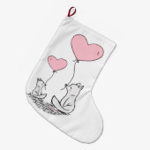 Grande Chaussette De Noël Christmas Stocking, Foxy Pink Hearts Love (Devant (Accrochage))