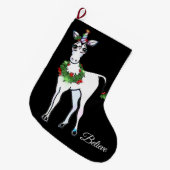 Grande Chaussette De Noël Christmas Unicorn, croyez (Devant (Accrochage))