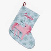 Grande Chaussette De Noël Christmas Unicorn mignonne (Devant (Accrochage))