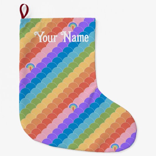 Grande Chaussette De Noël Clamshell Rainbow Solitaire (Devant)