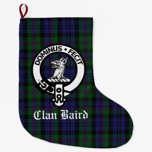 Grande Chaussette De Noël Clan Baird Crest Tartan personnalisable