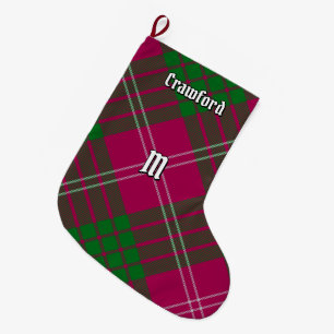 Grande Chaussette De Noël Clan Crawford Tartan Noël Stocker