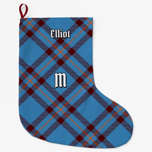 Grande Chaussette De Noël Clan Elliot Ancien Tartan Noël Stocker (Devant)