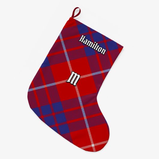 Grande Chaussette De Noël Clan Hamilton Red Tartan Christmas Stocking (Devant (Accrochage))