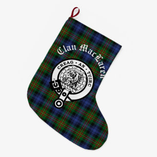 Grande Chaussette De Noël Clan MacLaren Crest Badge & Tartan personnalisable
