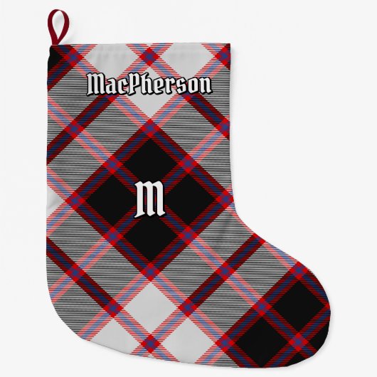 Grande Chaussette De Noël Clan MacPherson Chasse Tartan Noël Stocking (Devant)
