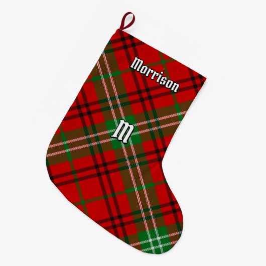 Grande Chaussette De Noël Clan Morrison Red Tartan Christmas Stocking (Devant (Accrochage))