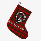 Grande Chaussette De Noël Clan Robertson Crest Badge & Tartan (Devant (Accrochage))