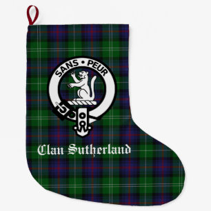 Grande Chaussette De Noël Clan Sutherland Crest & Tartan personnalisable