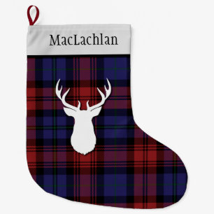 Grande Chaussette De Noël Clan Tartan personnalisé MacLachlan Plaid