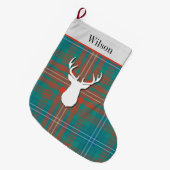 Grande Chaussette De Noël Clan Tartan Personnalisé Wilson Plaid (Devant (Accrochage))