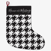 Grande Chaussette De Noël Classic moderne noir et blanc Houndstooth (Devant)