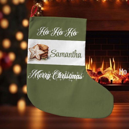 Grande Chaussette De Noël Classic neutral holiday style personalized Xmas