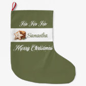 Grande Chaussette De Noël Classic neutral holiday style personalized Xmas (Devant)